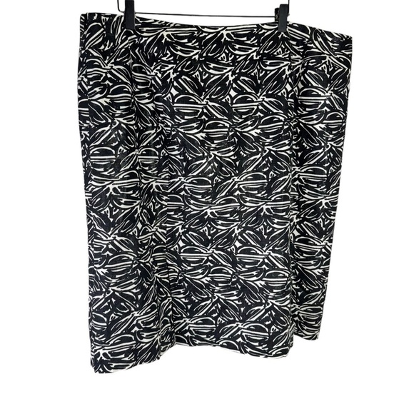 Lafayette 148 Black & White Linen Pencil Skirt Size 18 - Picture 2 of 11